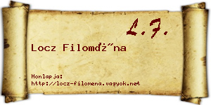 Locz Filoména névjegykártya